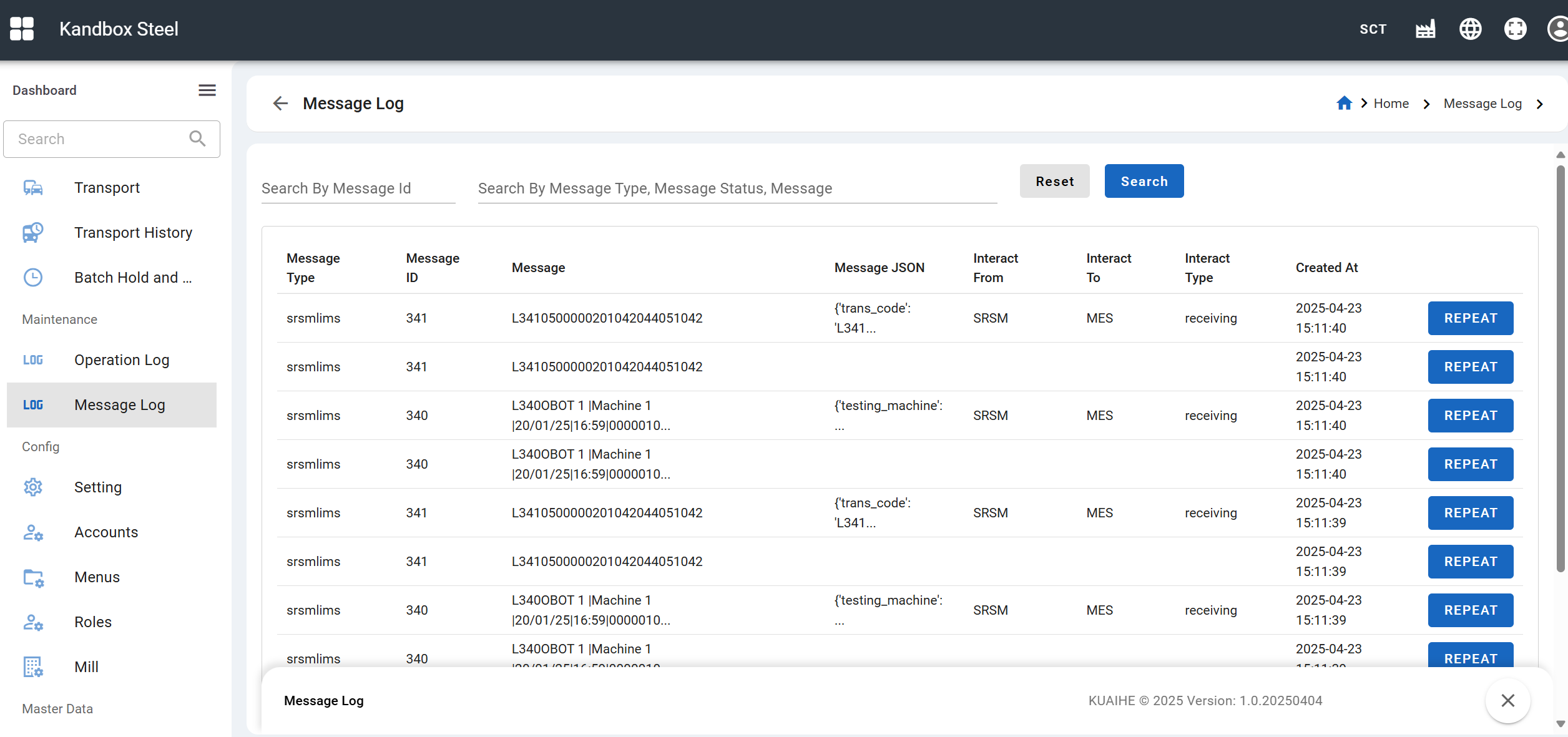 Maintenance & Alarm Logging UI